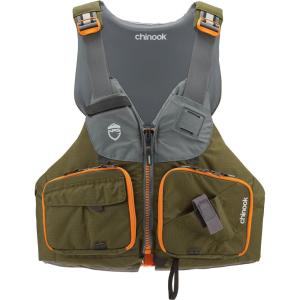 imageNRS Chinook Fishing Life Jacket for Fishing  Adult USCG Type III PFD  Mesh Back Front Zip Vest with Pockets for Rafting Kayaking PaddlingLargeXLarge